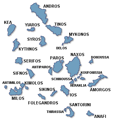 Cyclades map